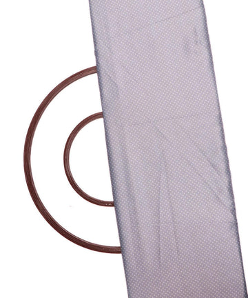 grey and white polka design satin moss fabric b100 3911